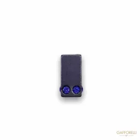 Metal Cord End Square Shape with Rhinestones 5572 - Gafforelli Srl