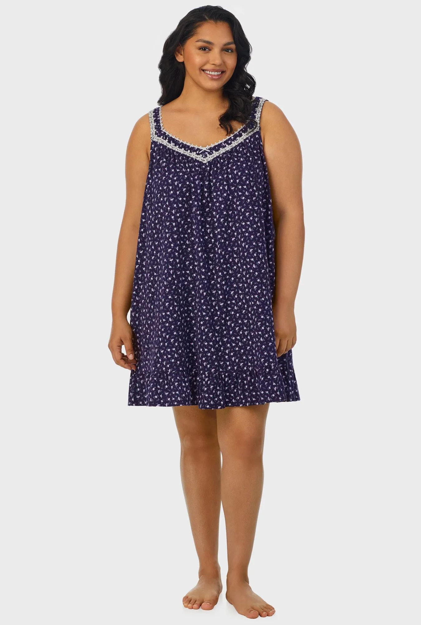 Midnight Blue Ditsy Floral Sleeveless Chemise