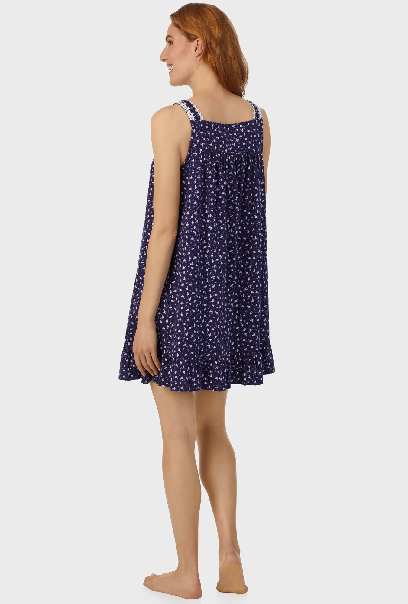 Midnight Blue Ditsy Floral Sleeveless Chemise