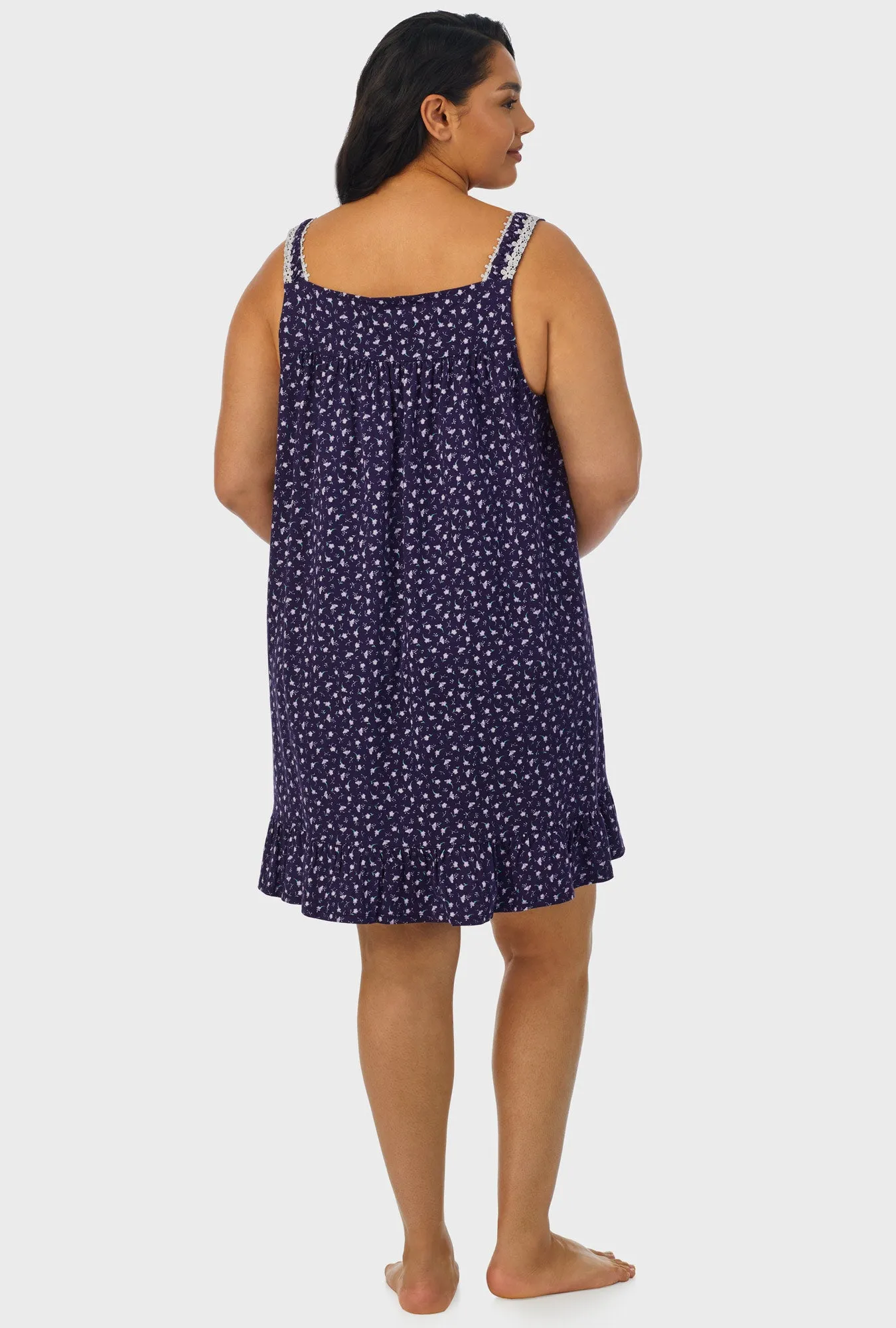 Midnight Blue Ditsy Floral Sleeveless Chemise