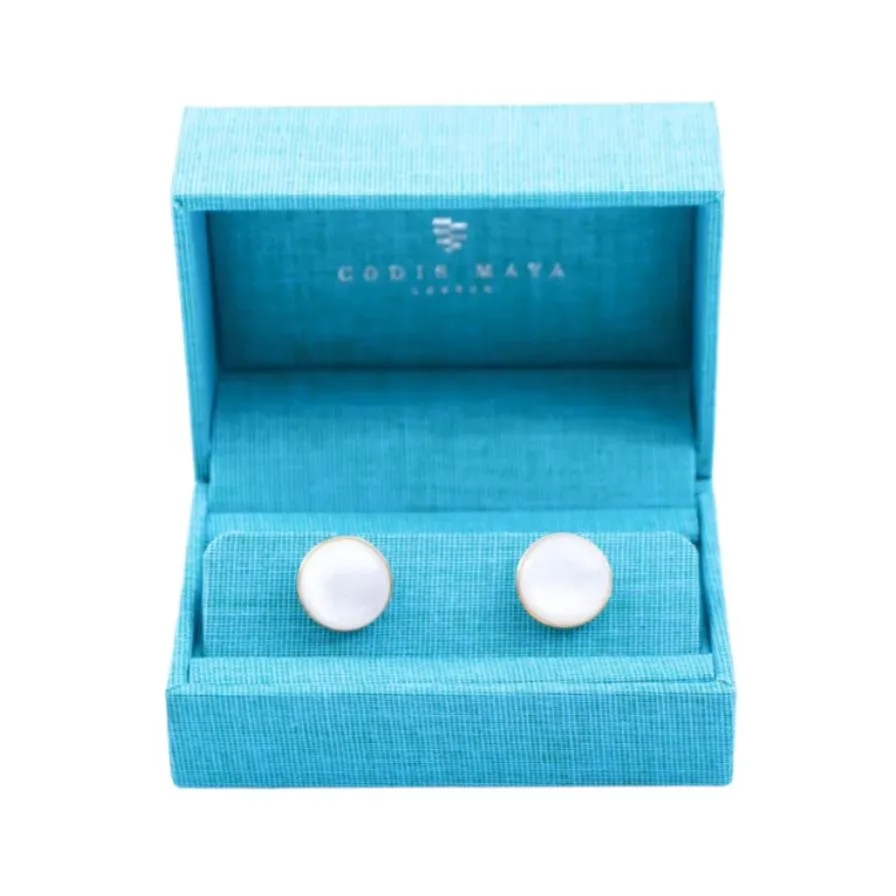 Mother of Pearl Sterling Silver Gold Plate Cufflinks