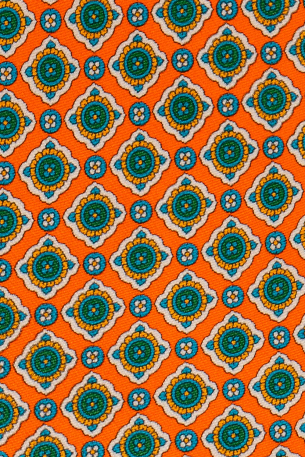 Orange Geometric Pattern Silk Tie