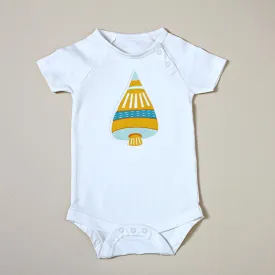 Organic Cotton Short Sleeve Bodysuit with Space Shuttle Applique