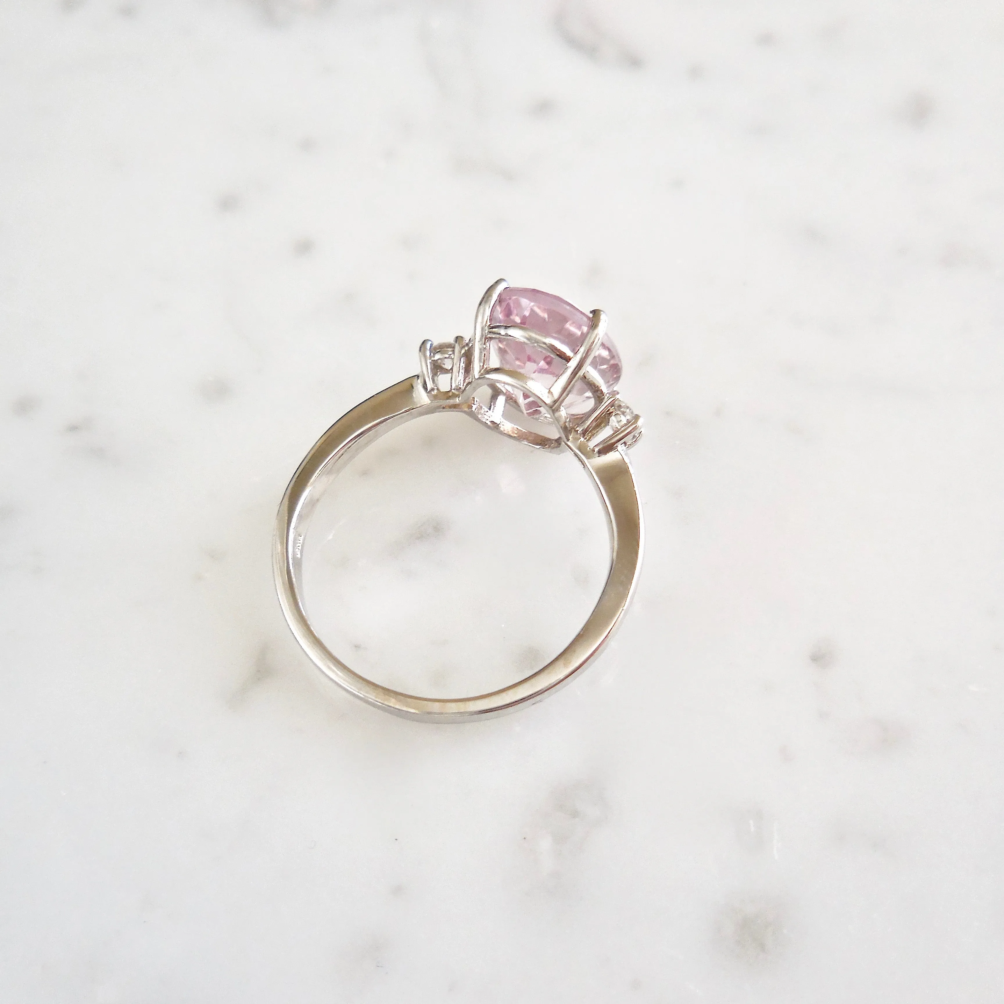 Peach Morganite and Diamond Engagement Ring - Morganite Ring for Women - Morganite Gemstone Ring