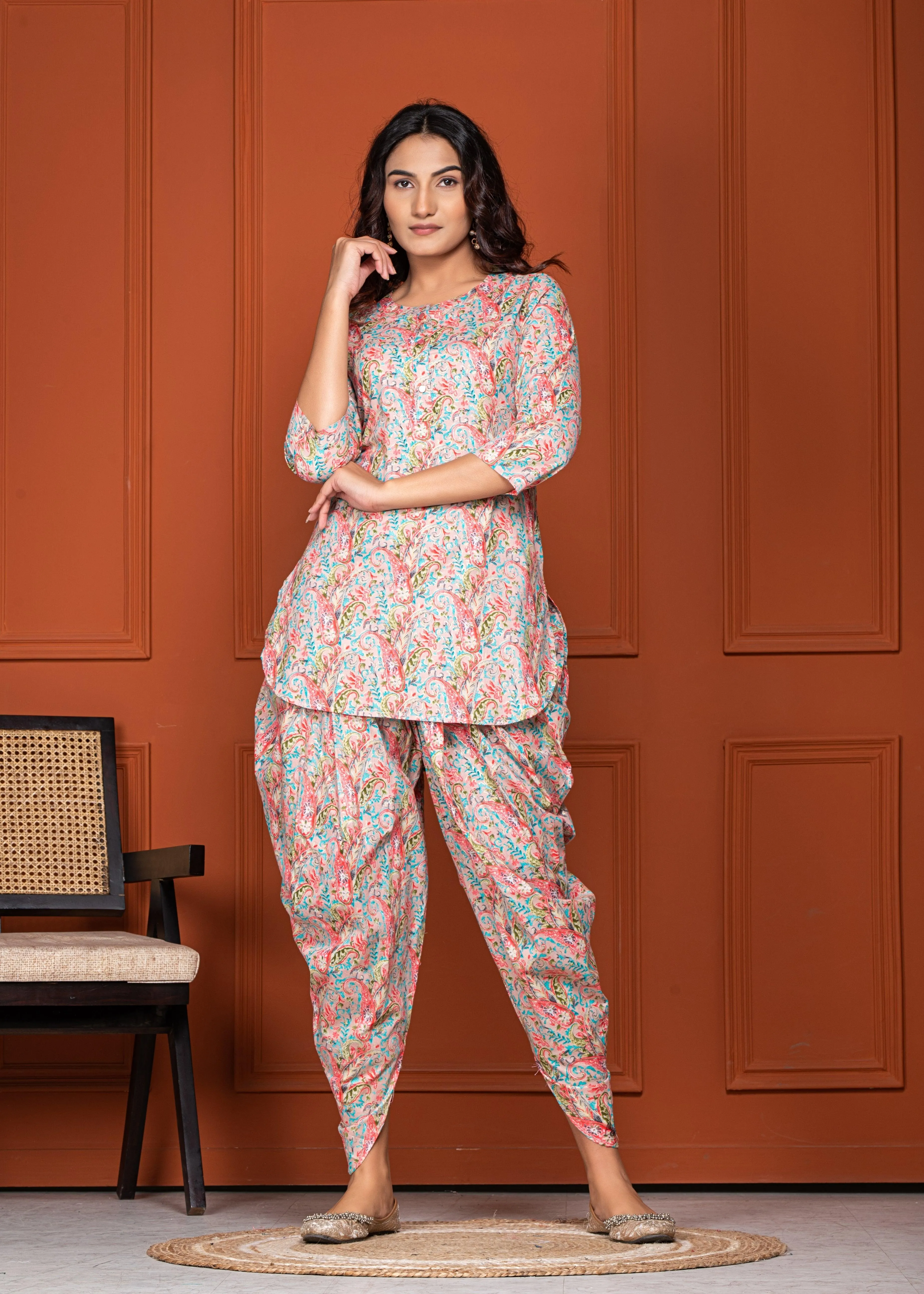 Pink Dhoti Kurta Set: Traditional Charm in Pure Cotton