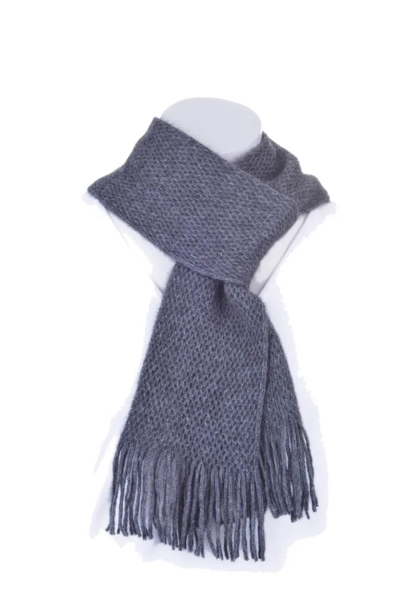 Luxurious Possum Merino Wool Honeycomb Knit Scarf - Soft, Warm, and Stylish Accessory