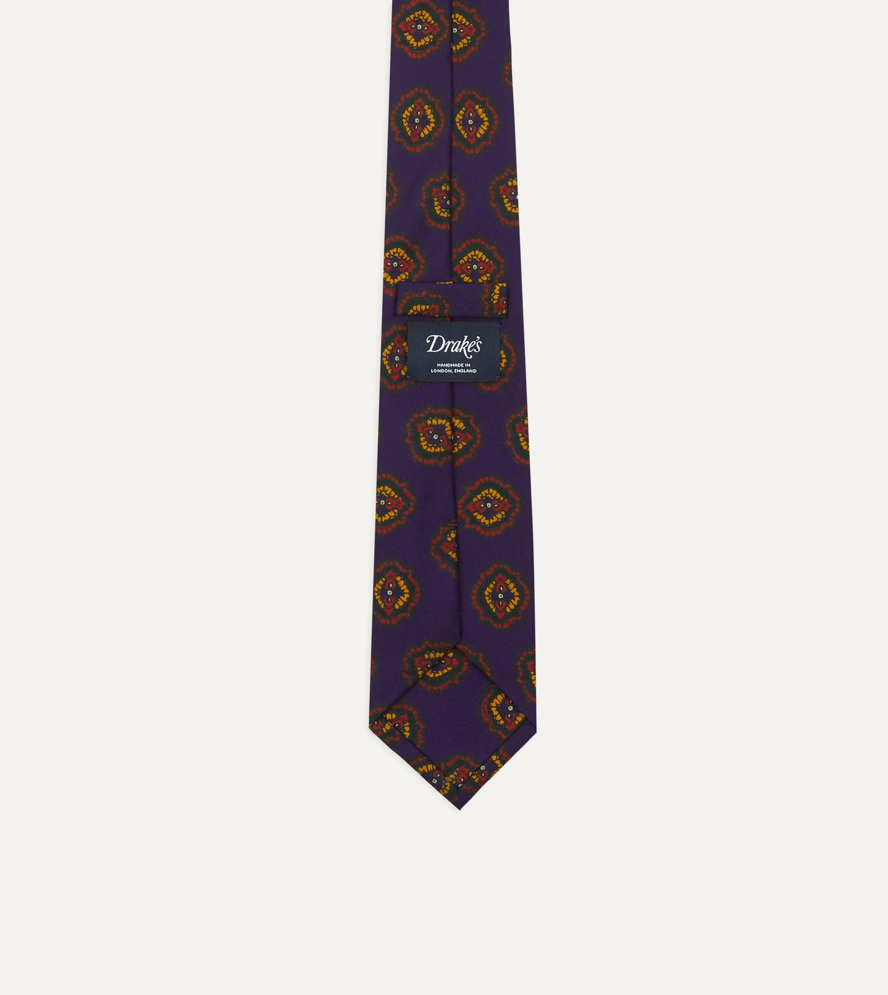 Purple Baroque Paisley 36oz Madder Silk Self Tipped Tie