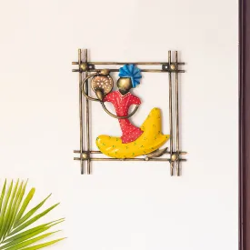 'Rajasthani Thaalwala Artist' Handmade & Handpainted Wall Décor Hanging In Iron