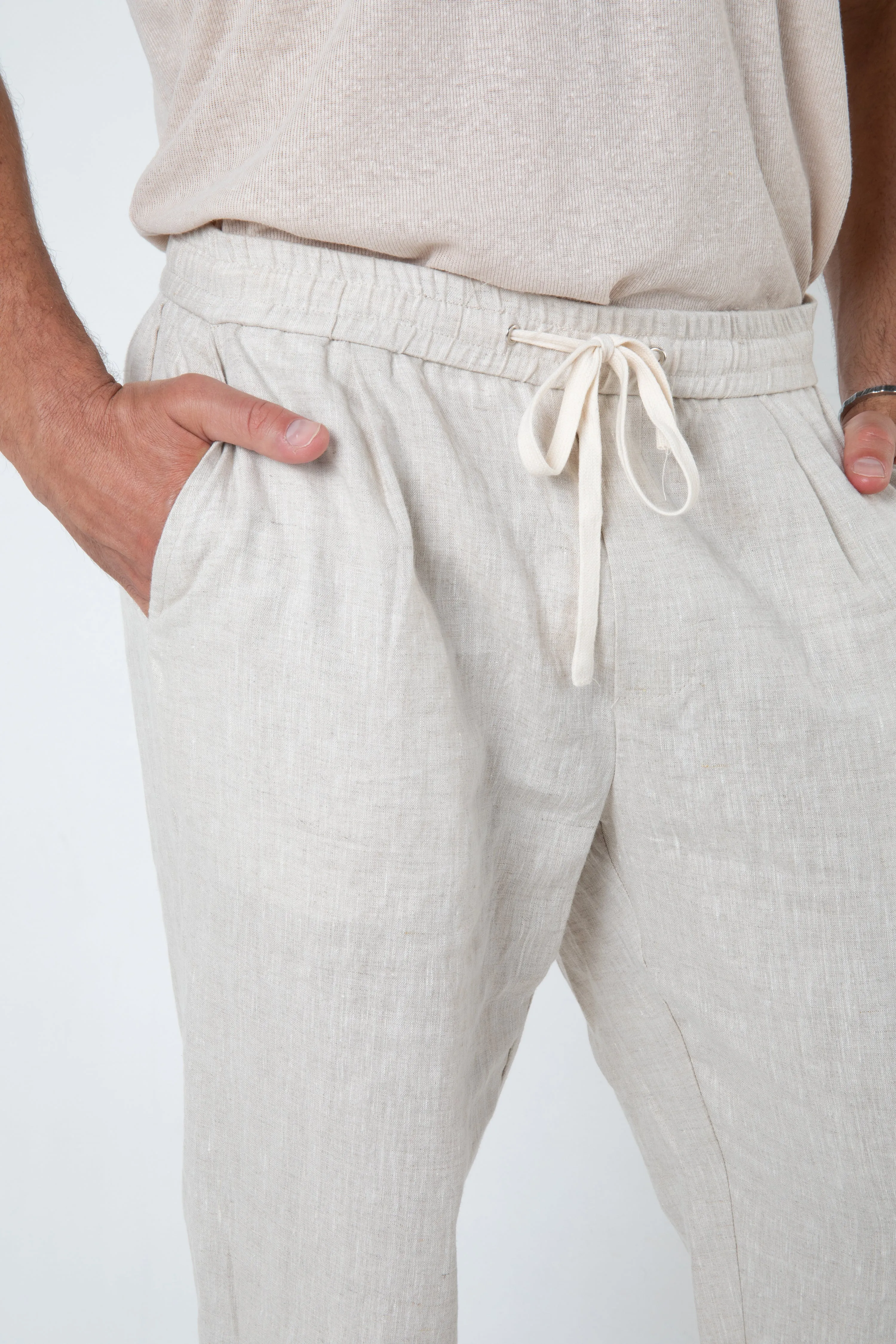 RAVELLO LINEN PANT - NATURAL