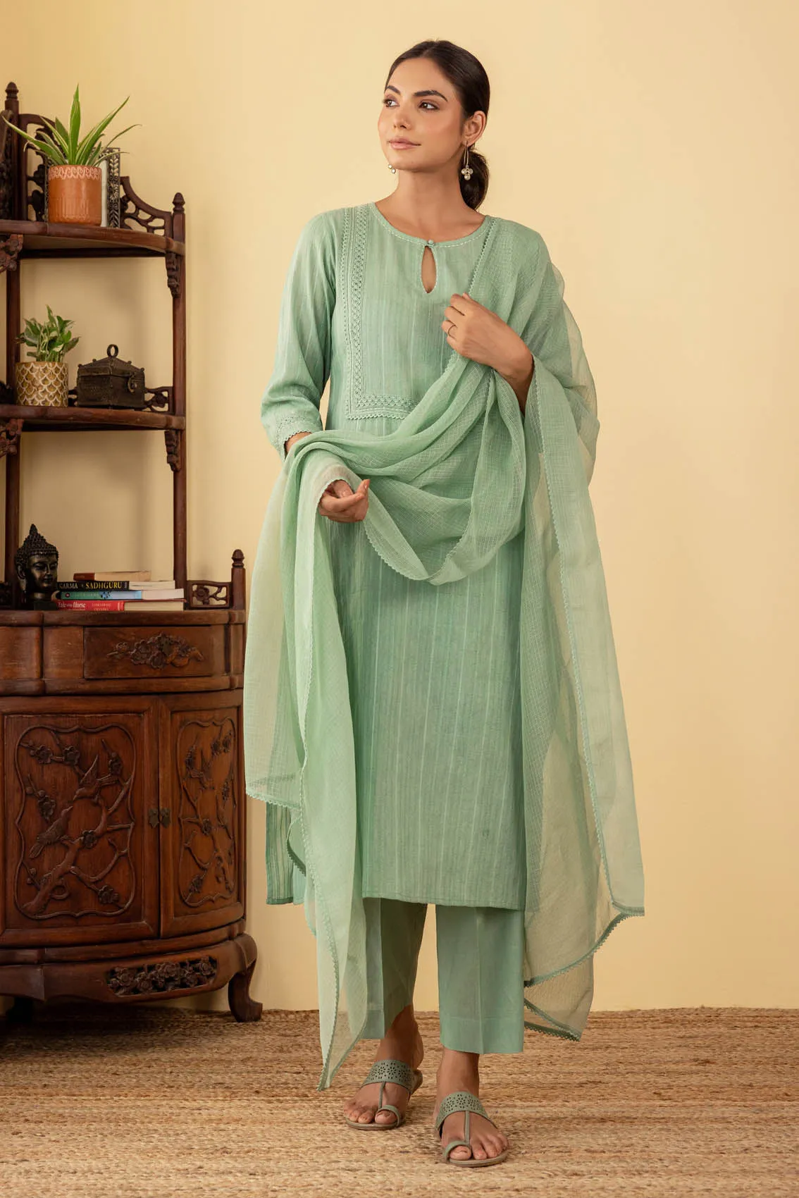 Sage Lace Kurta