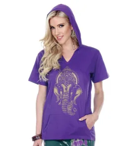 *SALE* Purple Short Sleeved Hoodie ~ Ganeshe