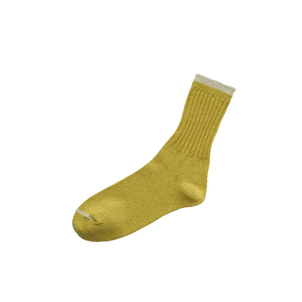 Cozy Silk-Blend Cotton Socks in Vibrant Beer Yellow