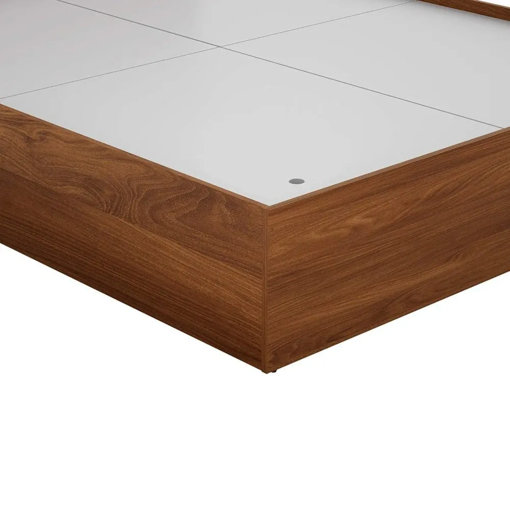 Solimo Wooden Bed in Walnut Colour With Storage