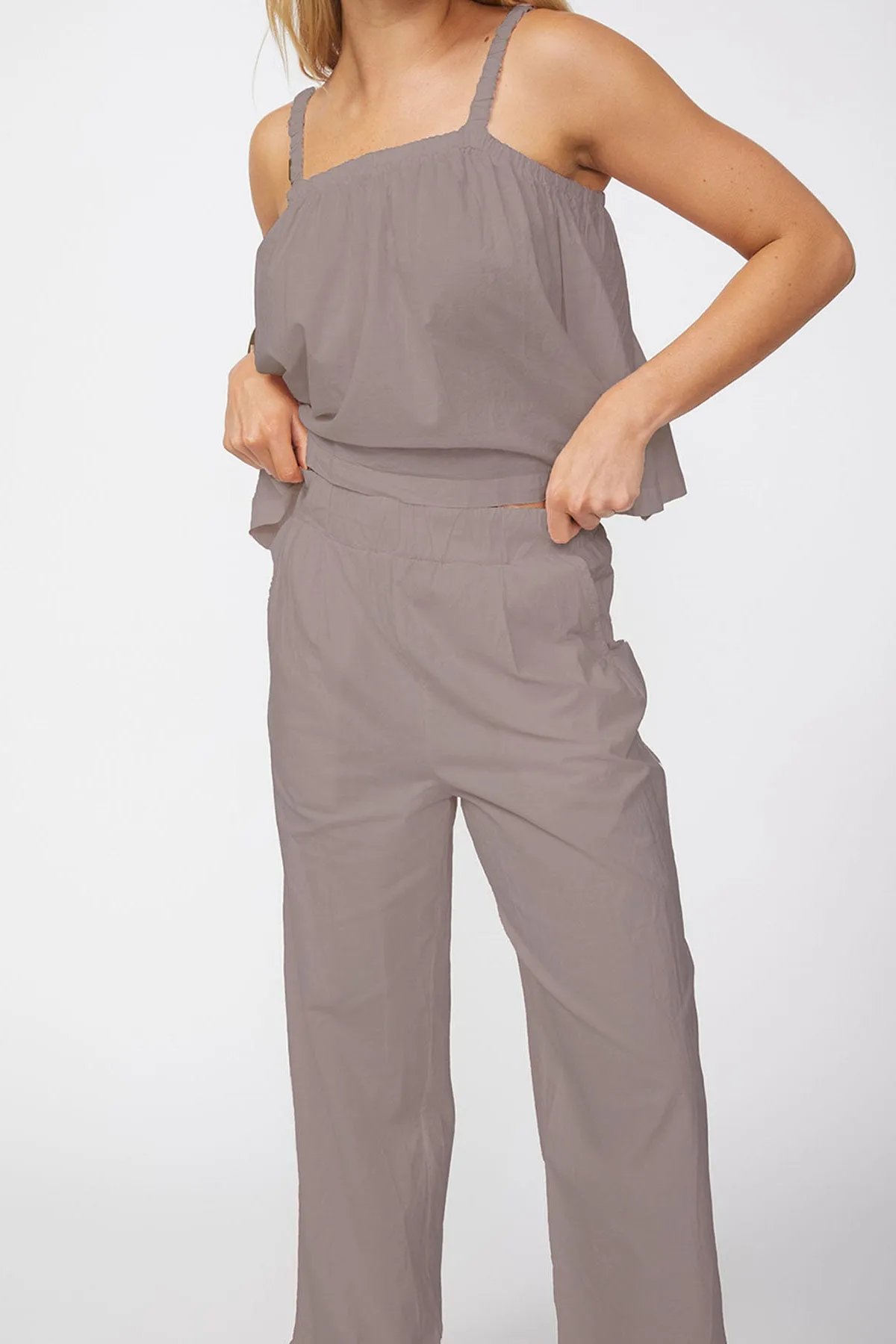 Stateside Voile Wide Leg Trouser in Twig