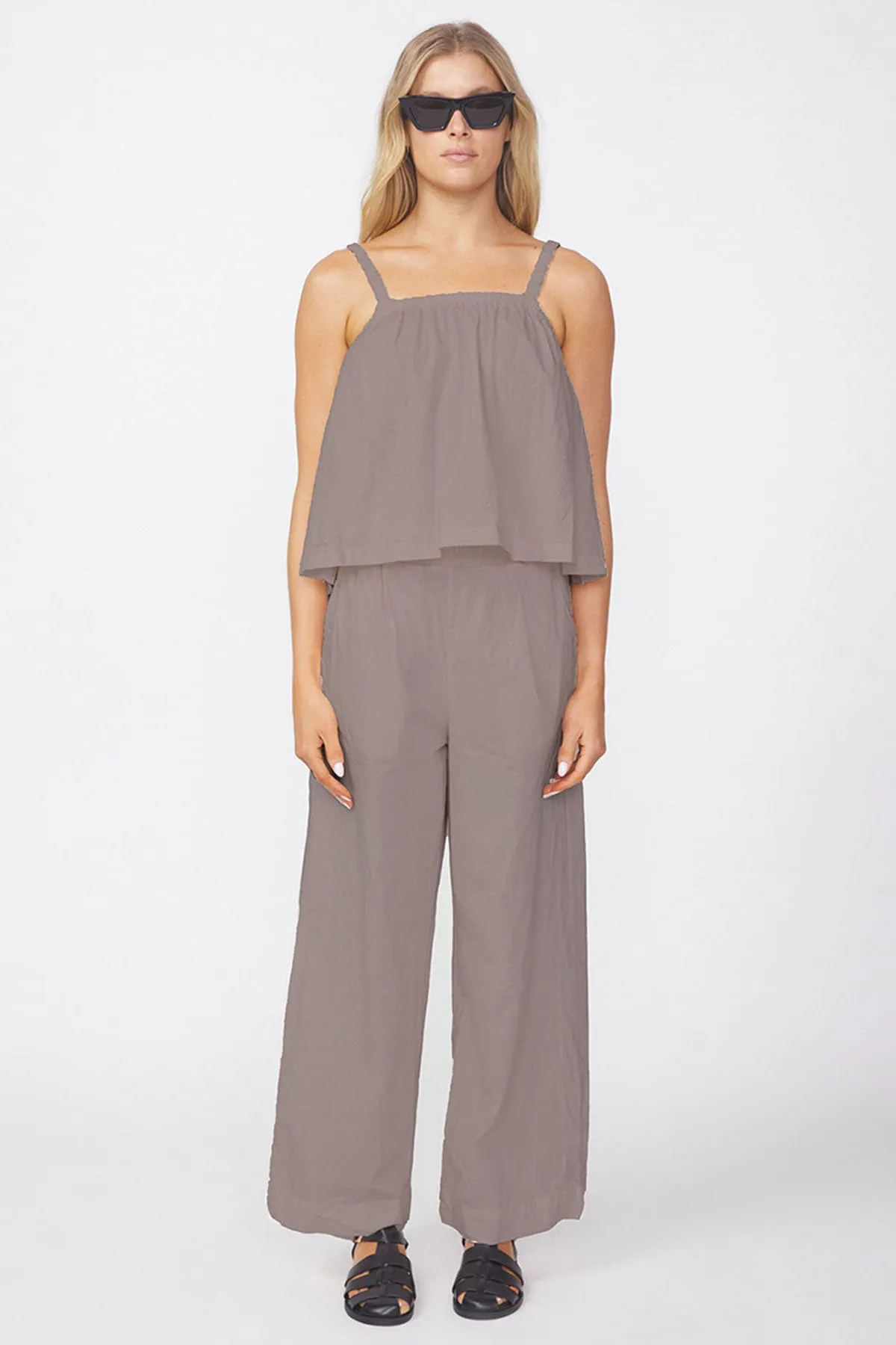 Stateside Voile Wide Leg Trouser in Twig