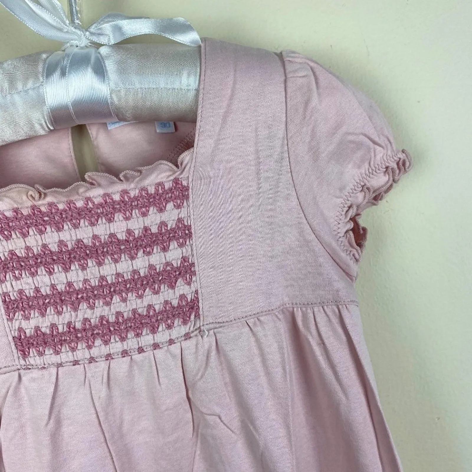 Tartine et Chocolate Short Sleeve Pink Dress 90 cm