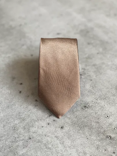 Taupe Satin Silk Bow Tie