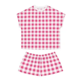 TGIF Sleepover PJs in Everything Nice Pink Gingham Tee & Pajama Shorts-Set | Pinup Couture Relaxed