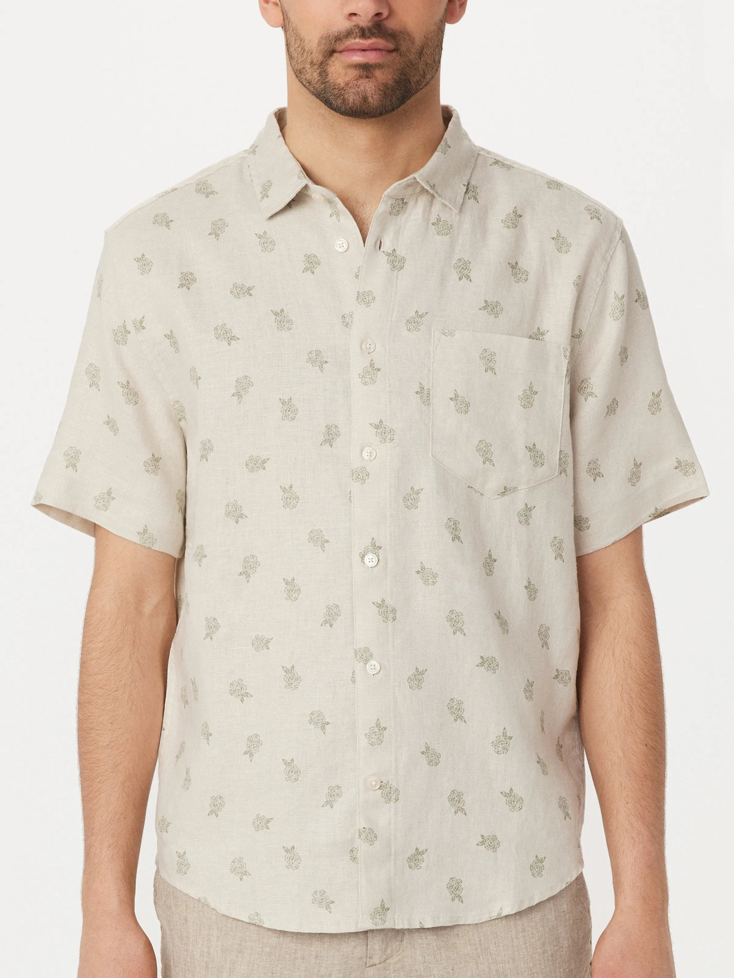 The Short Sleeve Linen Shirt in Natural Light