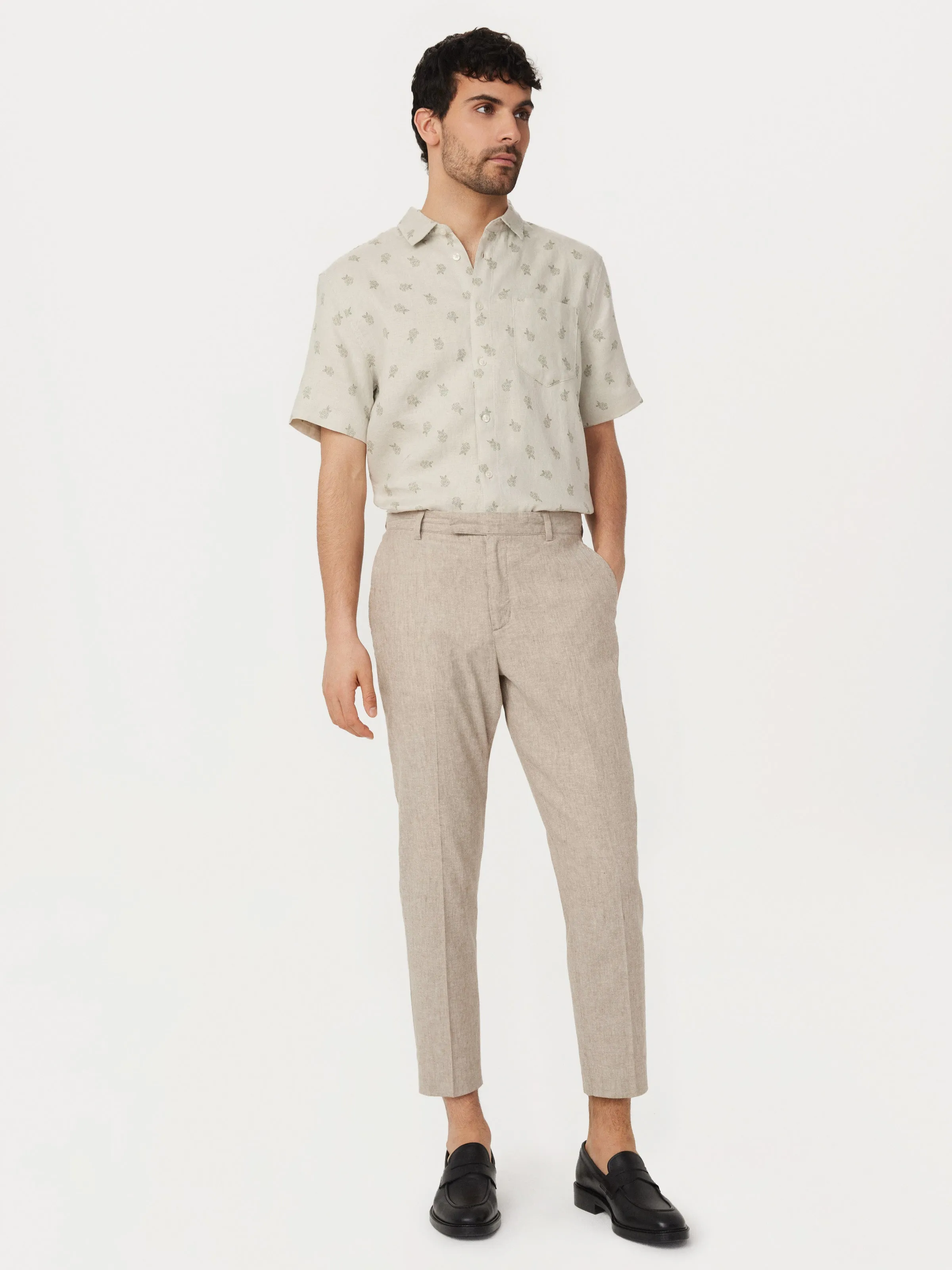 The Short Sleeve Linen Shirt in Natural Light