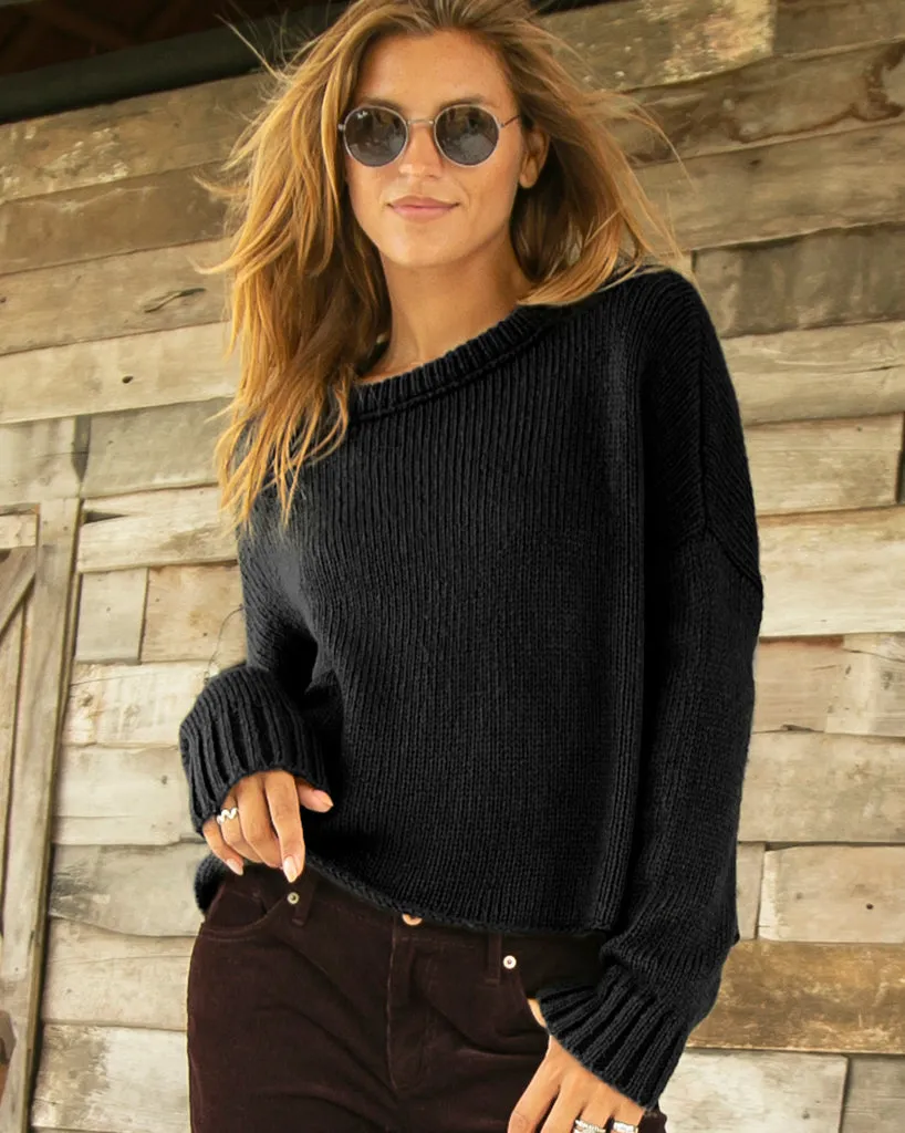 THEO CROPPED BOYFRIEND CREW CHUNKY