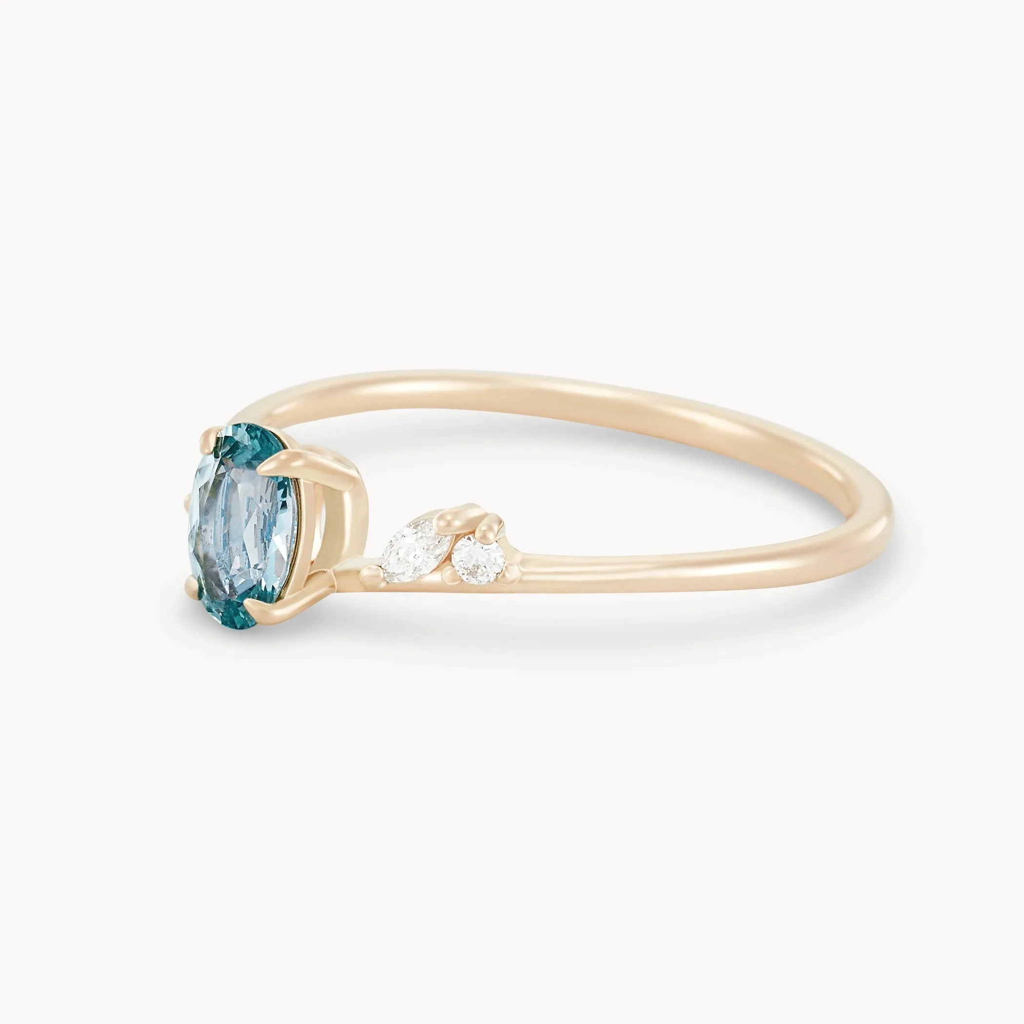 unnamed 9 one-of-a-kind ring - 14k yellow gold, sky blue oval sapphire