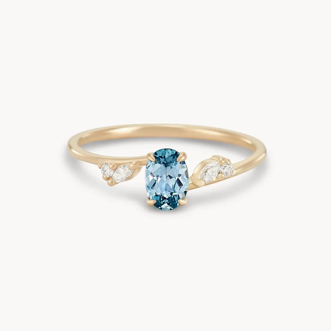 unnamed 9 one-of-a-kind ring - 14k yellow gold, sky blue oval sapphire