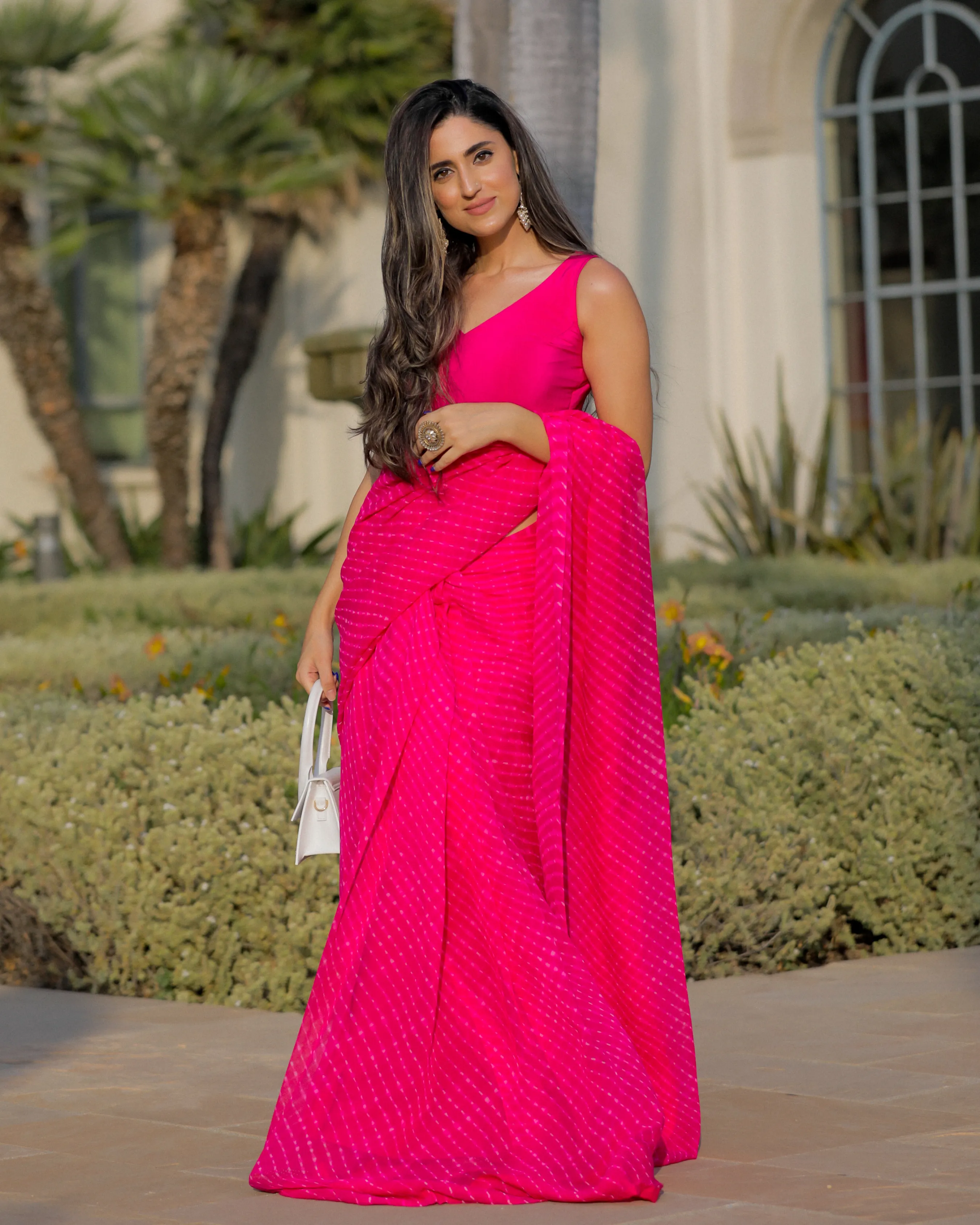 Victoria Bae Leheriya Pure Chiffon Saree