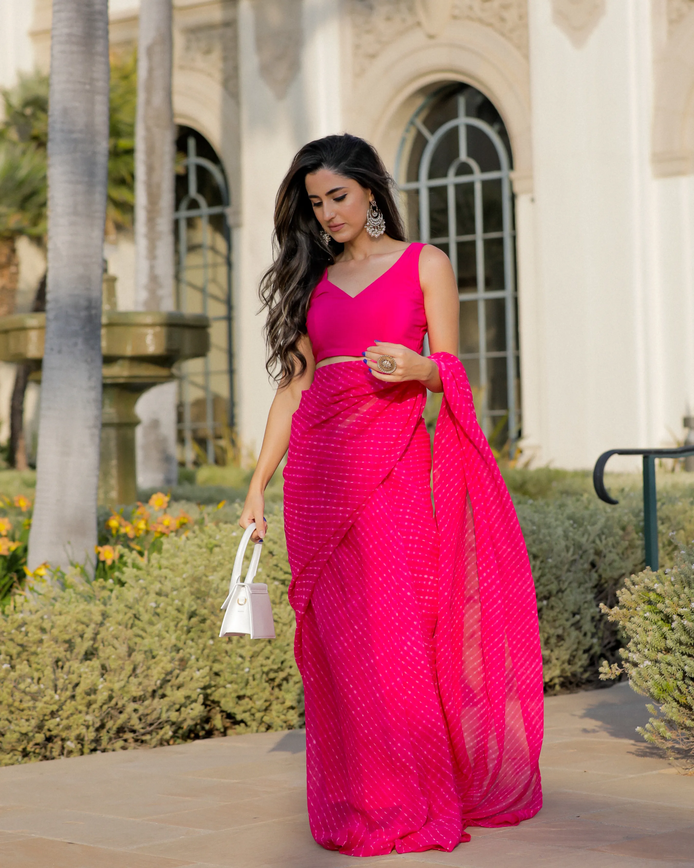 Victoria Bae Leheriya Pure Chiffon Saree