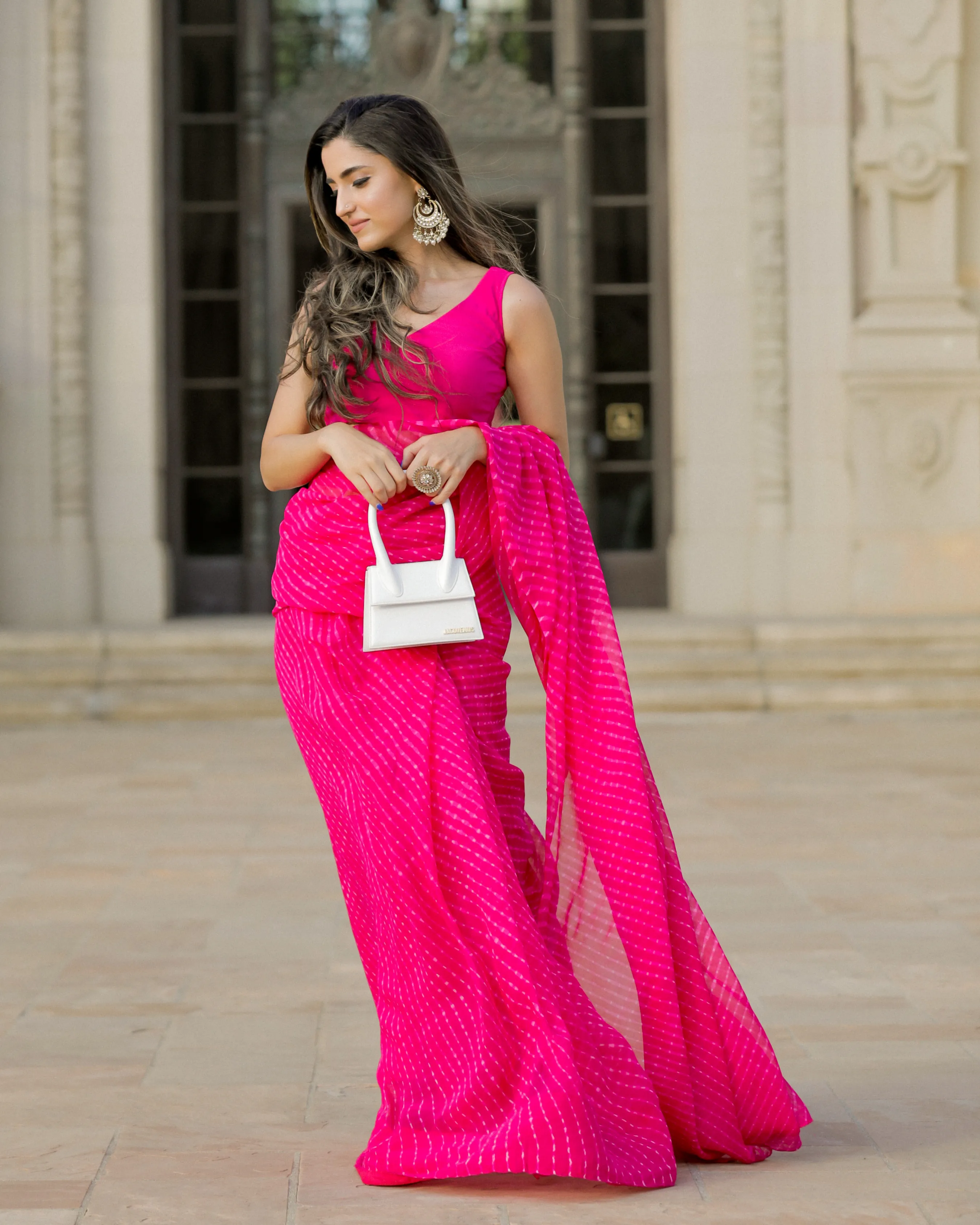 Victoria Bae Leheriya Pure Chiffon Saree