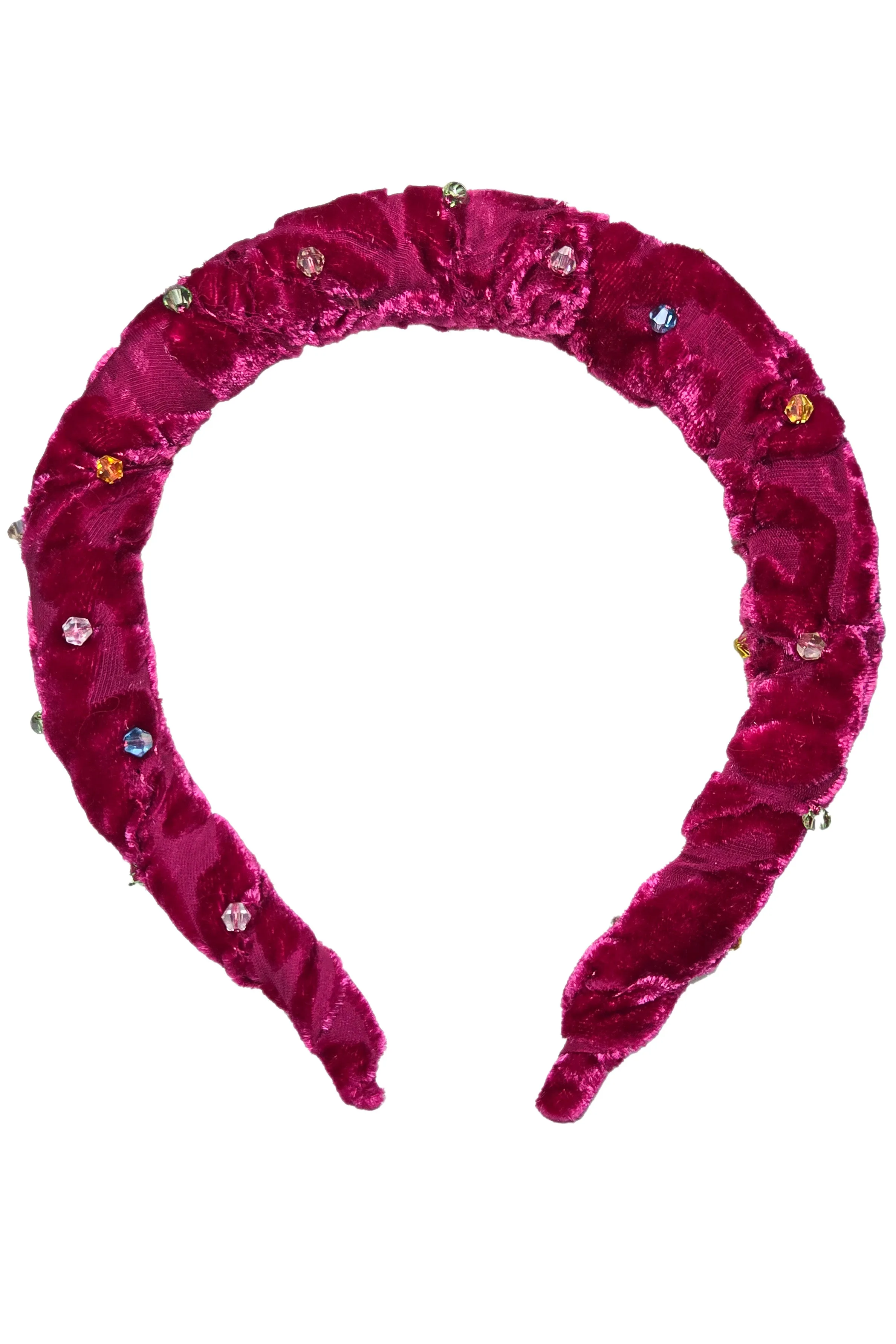 Wrapped Velvet Headband - Magenta & Multi