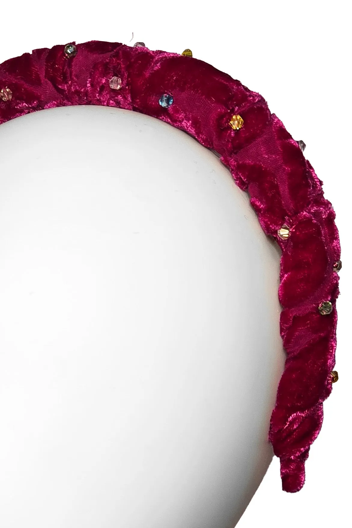 Wrapped Velvet Headband - Magenta & Multi